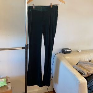 Aqua Dark Green Velvet Boot Cut Pants